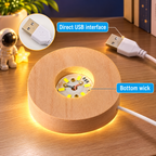 3D Universe Crystal Ball Night Light USB Table LED Lamp with Wooden Base | Warm White Decorative Light for Home, Office & Kids