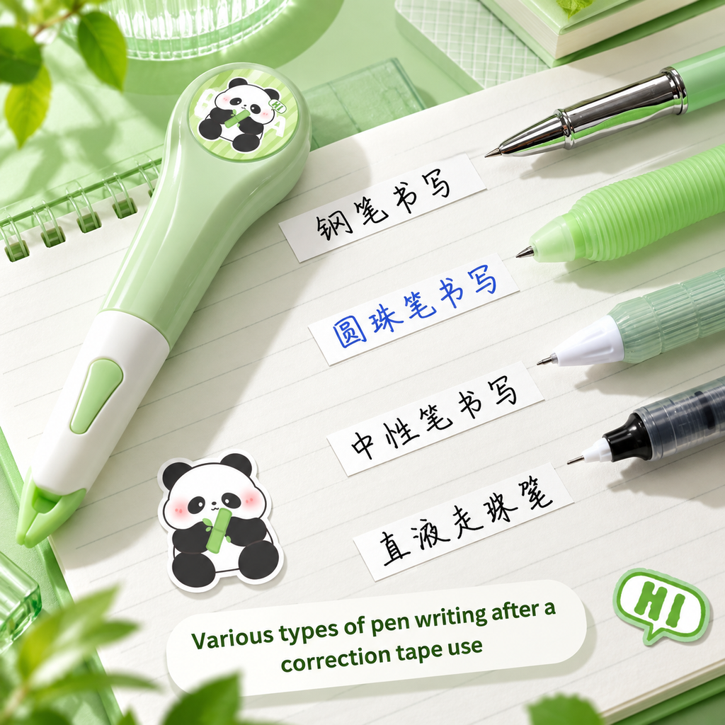 Panda Correction Tape Set of 3 | Quick-Dry White-Out Correction Tape Rollers for Students, Kids, School & Office | No-Mess Paper Correction with Precision Tip