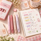 4 Pcs Morandi Pastel Highlighter Set | Soft Chisel Tip Quick-Dry No-Bleed Mildliner Markers for Journaling, Notes, School, Office & Planner