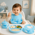 Silicone Bib for Baby Food Feeding | BPA Free Adjustable Waterproof Bib with Built-in Food Pocket for Babies 6 to 36 Months