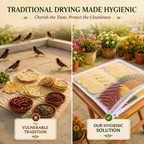 Papad Drying Cloth with Net Zip Cover, 56 x 48 Inch Reusable Food Drying Cloth for Papad, Millets, Fryums, Grains & Dry Fruits