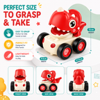 RRR Collection Dinosaur Press & Go Toy Car for Toddlers 1-3 Years | Baby Dino Friction Powered Whistle Car | Educational Push Toy for Boys & Girls