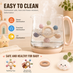 Silicone & Wooden Baby Teether Ring for Infants, Soft Textured Teething Toy