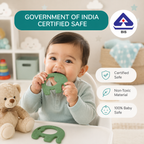 Elephant Wrist-Fit Sensory Teething Toy for Babies 3–12 Months | Food-Grade Silicone No-Drop BPA-Free Baby Teether
