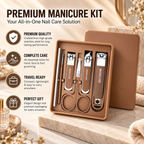 6-in-1 Manicure Set Nail Clipper Kit with Travel Case | Stainless Steel Nail Clippers, Cuticle Grooming Tools, Scissors & Tweezers for Men and Women