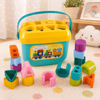 16 Pcs ABCD Learning Blocks & Shape Sorter Toy for Babies & Toddlers | Educational Shape Sorting Blocks