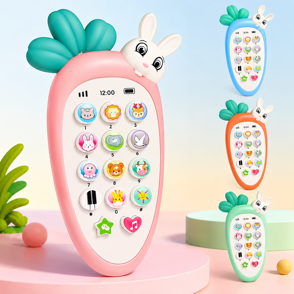 Educational Toy Phone for Kids | Interactive Musical Mobile Phone with Lights & Sounds | Rabbit Design Learning & Pretend Play Toy for Toddlers