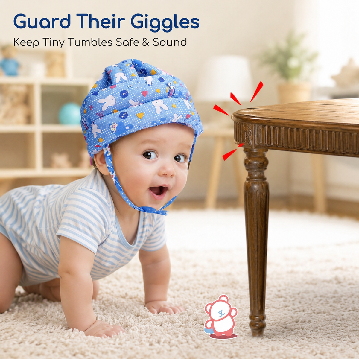 Baby Head Safety Helmet for 6 Months to 2 Years | Adjustable Lightweight Padded Head Protector for Infants