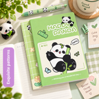 A5 Panda Theme Notebook Set of 4 | 60 Pages Ruled Notebook with 22 Lines per Page | Cute Panda Writing Notebook for School, Journaling, Notes & Diary