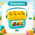 16 Pcs ABCD Learning Blocks & Shape Sorter Toy for Babies & Toddlers | Educational Shape Sorting Blocks