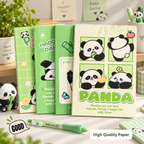 A5 Panda Theme Notebook Set of 4 | 60 Pages Ruled Notebook with 22 Lines per Page | Cute Panda Writing Notebook for School, Journaling, Notes & Diary