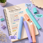 4 PCS Pastel Highlighter Set, Soft Head Chisel Tip Highlighter Pens for School, College, Office, Journaling, Notes & Planner