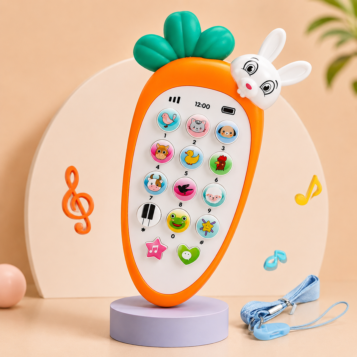 Educational Toy Phone for Kids | Interactive Musical Mobile Phone with Lights & Sounds | Rabbit Design Learning & Pretend Play Toy for Toddlers