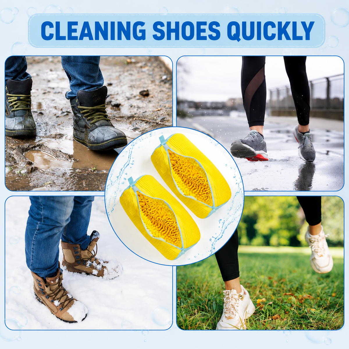 Shoe Washing Machine Bag for Sneakers & Delicate Shoes | Reusable Laundry Shoe Bag with Durable Zipper Mesh, 360° Deep Cleaning – Yellow