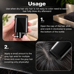 Hair Color Comb Stick for Grey Hair Coverage | Waterproof & Sweat-Proof Hair Root Touch-Up Stick for Men & Women – Black