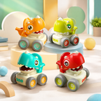 RRR Collection Dinosaur Press & Go Toy Car for Toddlers 1-3 Years | Baby Dino Friction Powered Whistle Car | Educational Push Toy for Boys & Girls