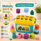 16 Pcs ABCD Learning Blocks & Shape Sorter Toy for Babies & Toddlers | Educational Shape Sorting Blocks