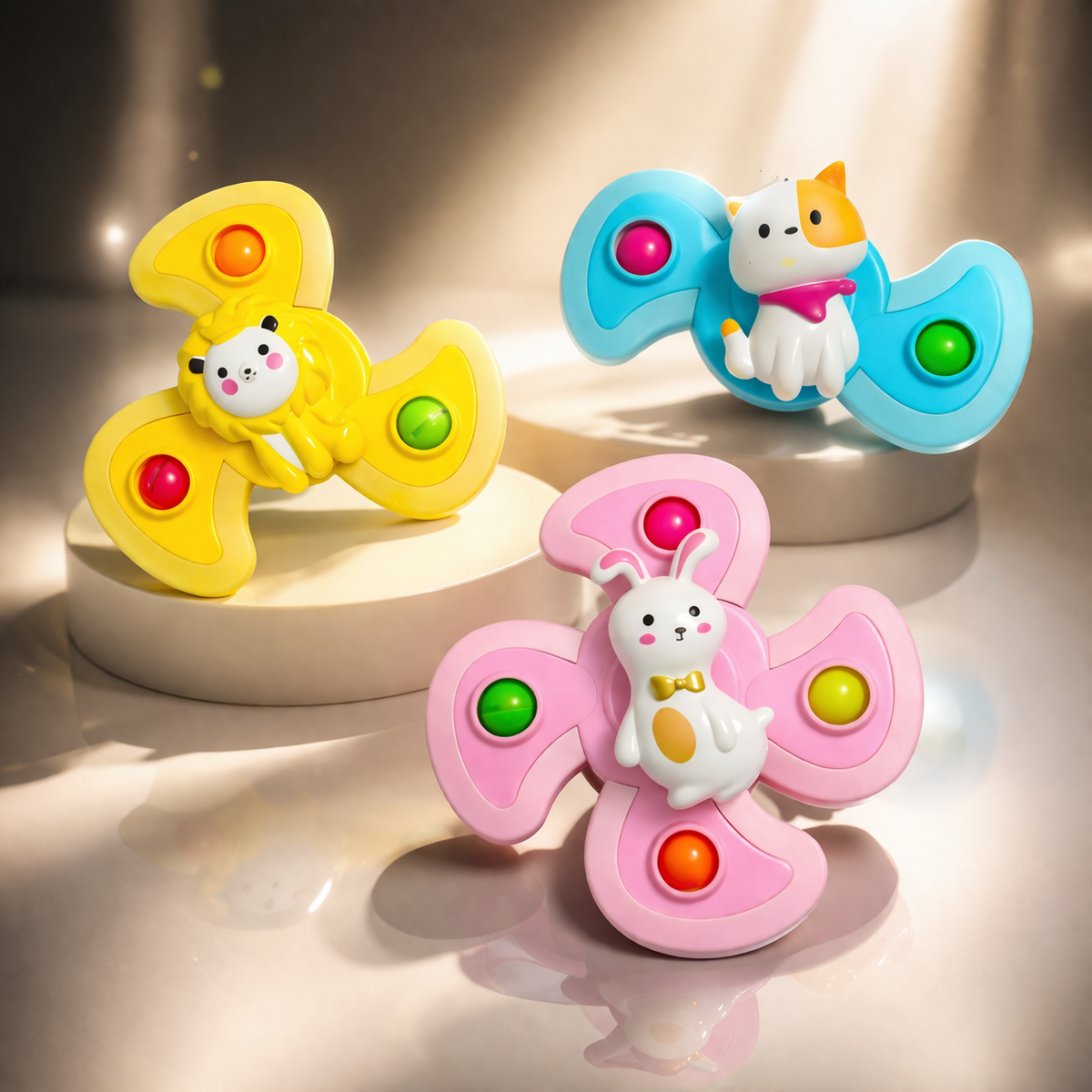 Baby Spinner Toy for Kids | Suction Cup Rotating Toy | Colorful Sensory Toy for Toddlers (1-4 Years) | BPA Free Safe Plastic | Hand-Eye Coordination Learning Toy