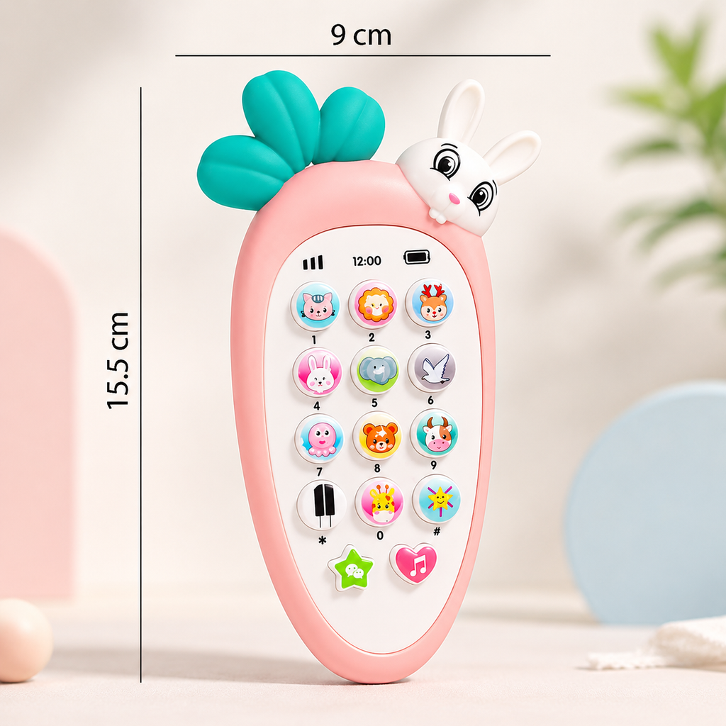 Educational Toy Phone for Kids | Interactive Musical Mobile Phone with Lights & Sounds | Rabbit Design Learning & Pretend Play Toy for Toddlers