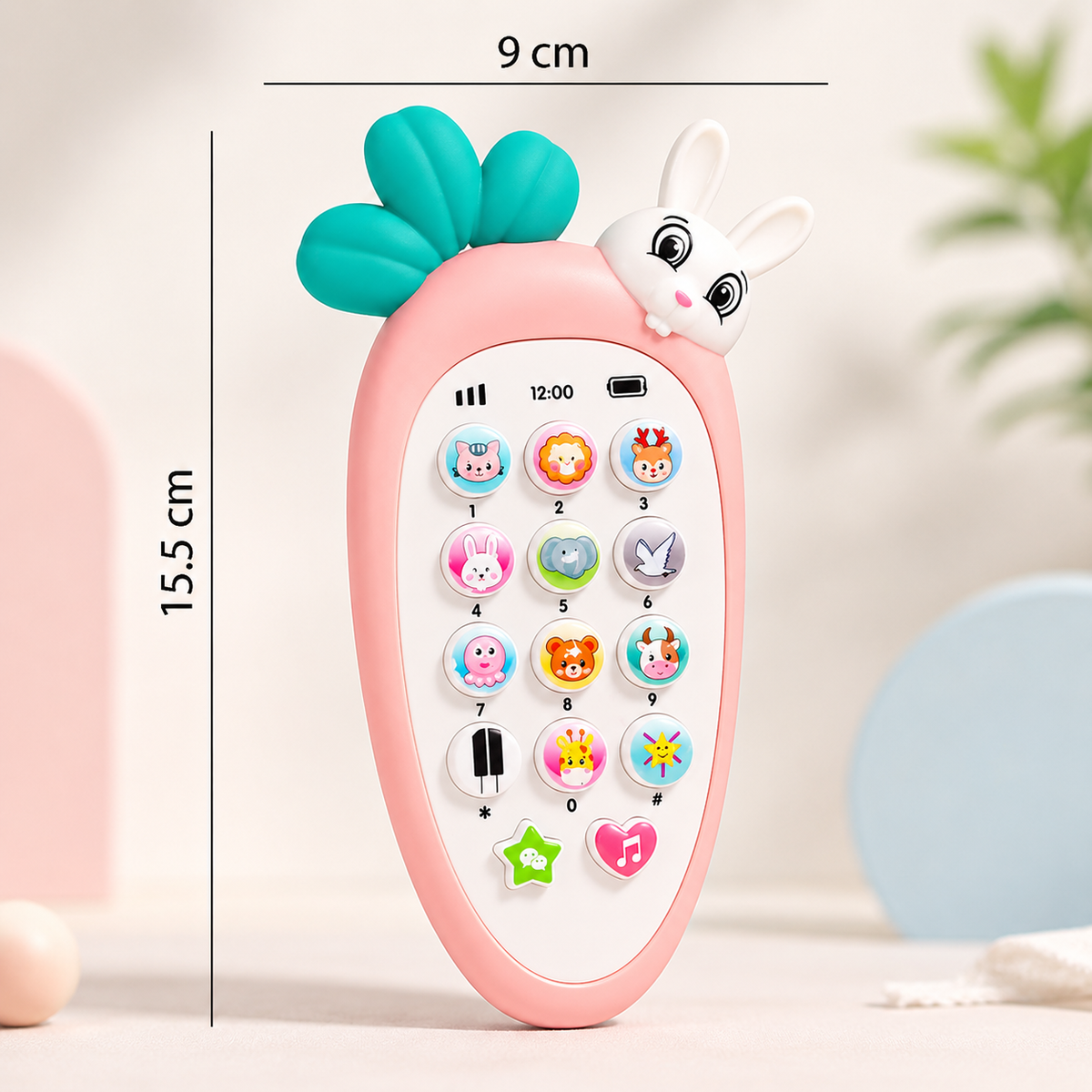 Educational Toy Phone for Kids | Interactive Musical Mobile Phone with Lights & Sounds | Rabbit Design Learning & Pretend Play Toy for Toddlers