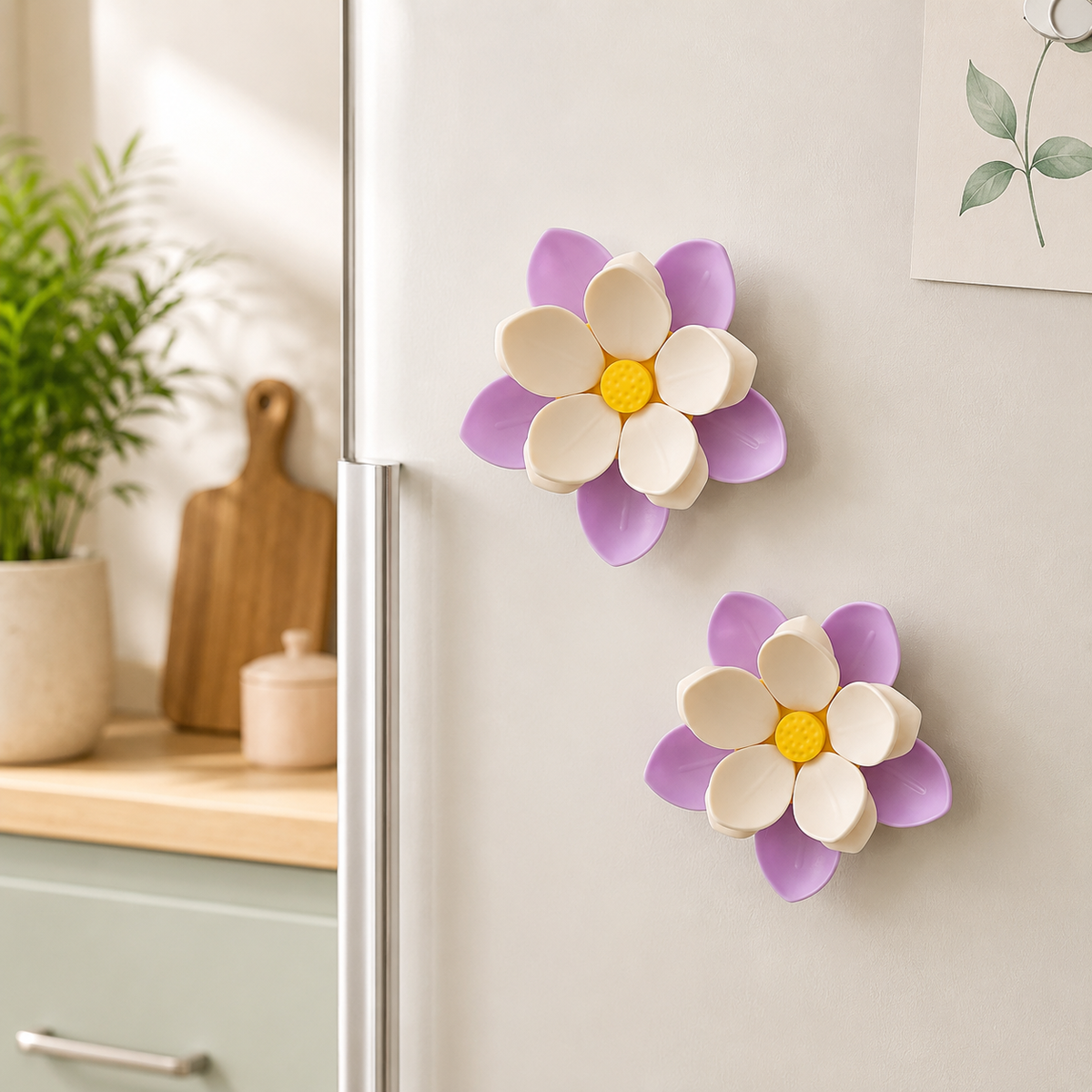 Flower Shaped Magnetic Food Clips for Fridge | Detachable Petal Snack Bag Clips for Chips, Cheese, Meat, Fruits & Vegetables