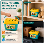 16 Pcs ABCD Learning Blocks & Shape Sorter Toy for Babies & Toddlers | Educational Shape Sorting Blocks