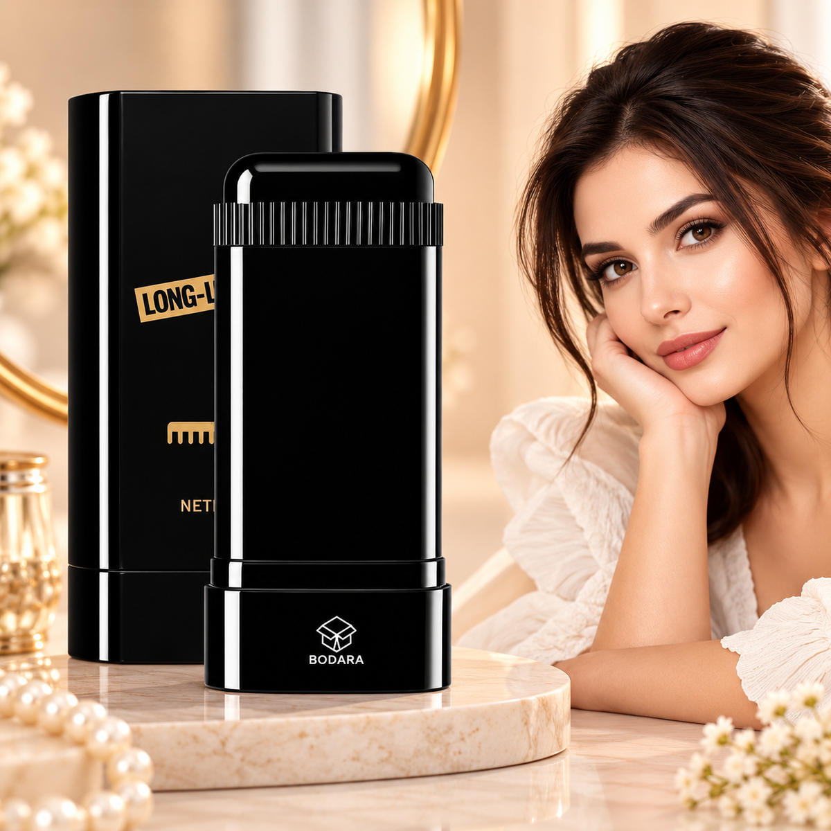 Hair Color Comb Stick for Grey Hair Coverage | Waterproof & Sweat-Proof Hair Root Touch-Up Stick for Men & Women – Black