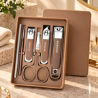 6-in-1 Manicure Set Nail Clipper Kit with Travel Case | Stainless Steel Nail Clippers, Cuticle Grooming Tools, Scissors & Tweezers for Men and Women