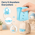 Silicone Bib for Baby Food Feeding | BPA Free Adjustable Waterproof Bib with Built-in Food Pocket for Babies 6 to 36 Months