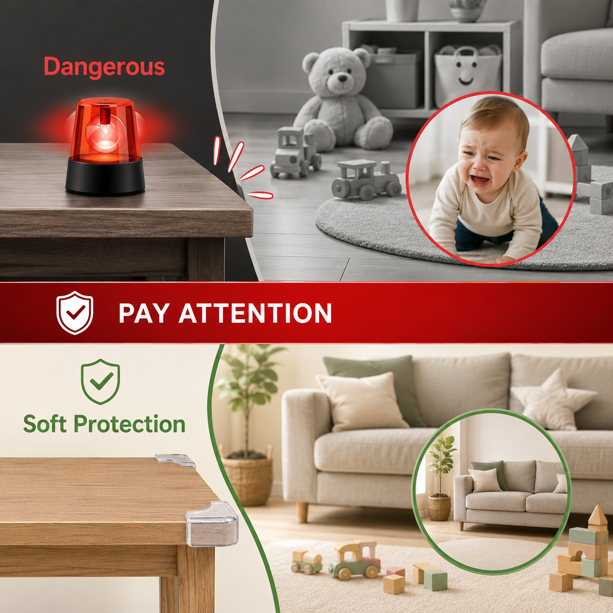 5 Meter Silicone Edge Protector Strip with 4 Corner Guards | Baby Safety Edge & Corner Protector for Table, Bed & Furniture