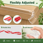 5 Meter Silicone Edge Protector Strip with 4 Corner Guards | Baby Safety Edge & Corner Protector for Table, Bed & Furniture