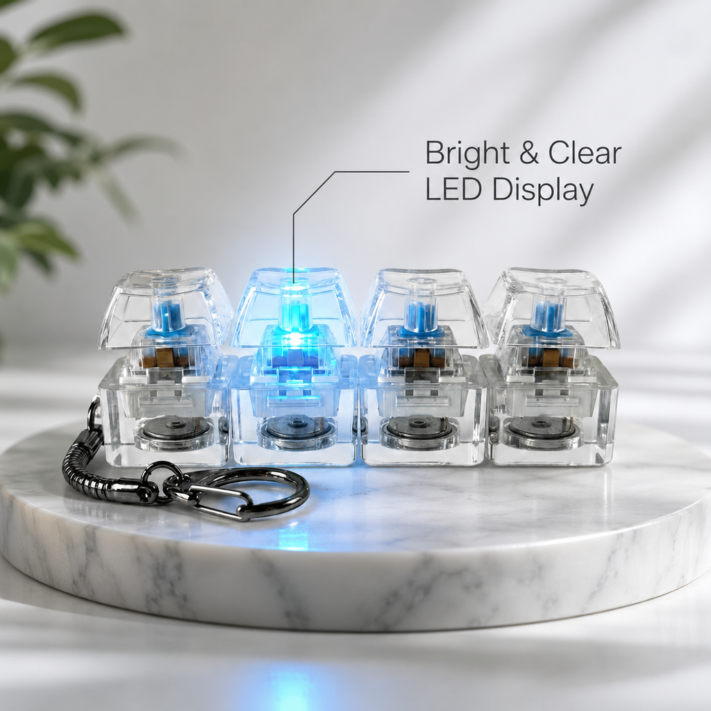 RRR Collection Mechanical Keyboard Switch Keychain | Blue Clicky Switch Tester | Fidget Keychain Toy | Keyboard Switch Sample for Gamers & Typing Enthusiasts
