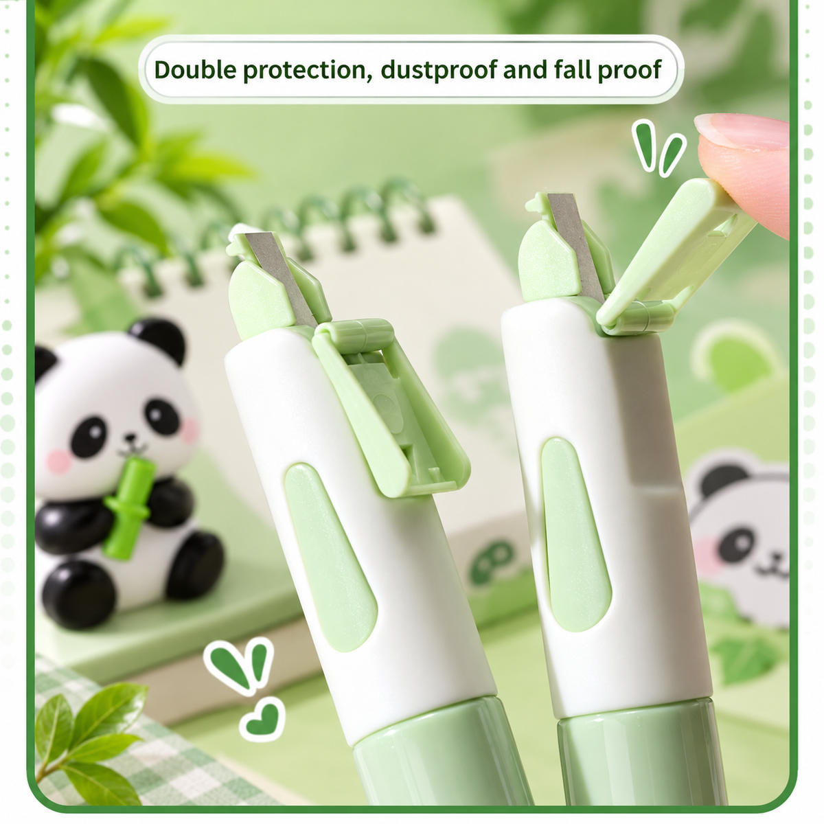 Panda Correction Tape Set of 3 | Quick-Dry White-Out Correction Tape Rollers for Students, Kids, School & Office | No-Mess Paper Correction with Precision Tip