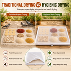 Papad Drying Mesh Net with Zip Cover, 28 x 38 Inch Reusable Food Drying Mat for Papad, Chilli, Fryums, Herbs, Spices, Grains & Dry Fruits