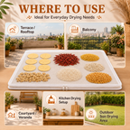Papad Drying Mesh Net with Zip Cover, 28 x 38 Inch Reusable Food Drying Mat for Papad, Chilli, Fryums, Herbs, Spices, Grains & Dry Fruits