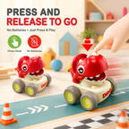 RRR Collection Dinosaur Press & Go Toy Car for Toddlers 1-3 Years | Baby Dino Friction Powered Whistle Car | Educational Push Toy for Boys & Girls