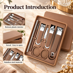 6-in-1 Manicure Set Nail Clipper Kit with Travel Case | Stainless Steel Nail Clippers, Cuticle Grooming Tools, Scissors & Tweezers for Men and Women