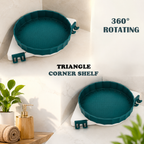 360 Degree Rotating Bathroom & Kitchen Corner Shelf | Plastic Multipurpose Wall Mount Storage Rack
