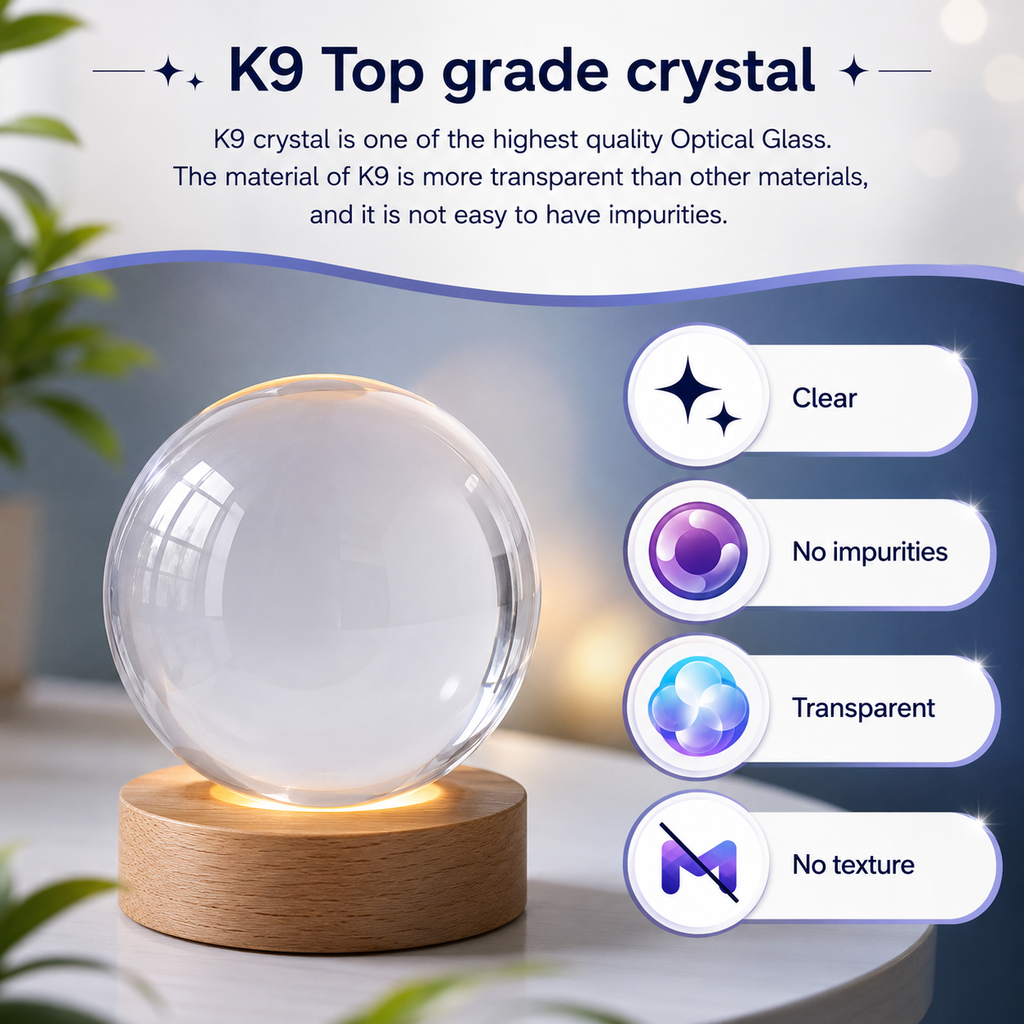 3D Galaxy Deer Crystal Ball Night Light with Engraved LED Glass Ball & Wooden Base | USB Decorative Table Lamp