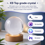 3D Galaxy Deer Crystal Ball Night Light with Engraved LED Glass Ball & Wooden Base | USB Decorative Table Lamp