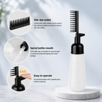 2-in-1 Hair Applicator Bottle with Comb | Root Comb Hair Oil & Hair Dye Applicator for Scalp, Liquid Hair Care, Home & Salon Use