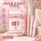 4 Pcs Morandi Pastel Highlighter Set | Soft Chisel Tip Quick-Dry No-Bleed Mildliner Markers for Journaling, Notes, School, Office & Planner