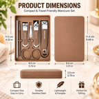 6-in-1 Manicure Set Nail Clipper Kit with Travel Case | Stainless Steel Nail Clippers, Cuticle Grooming Tools, Scissors & Tweezers for Men and Women