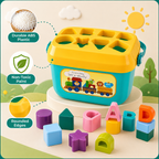 16 Pcs ABCD Learning Blocks & Shape Sorter Toy for Babies & Toddlers | Educational Shape Sorting Blocks