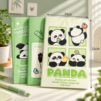 A5 Panda Theme Notebook Set of 4 | 60 Pages Ruled Notebook with 22 Lines per Page | Cute Panda Writing Notebook for School, Journaling, Notes & Diary