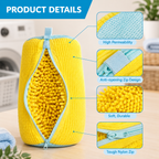 Shoe Washing Machine Bag for Sneakers & Delicate Shoes | Reusable Laundry Shoe Bag with Durable Zipper Mesh, 360° Deep Cleaning – Yellow