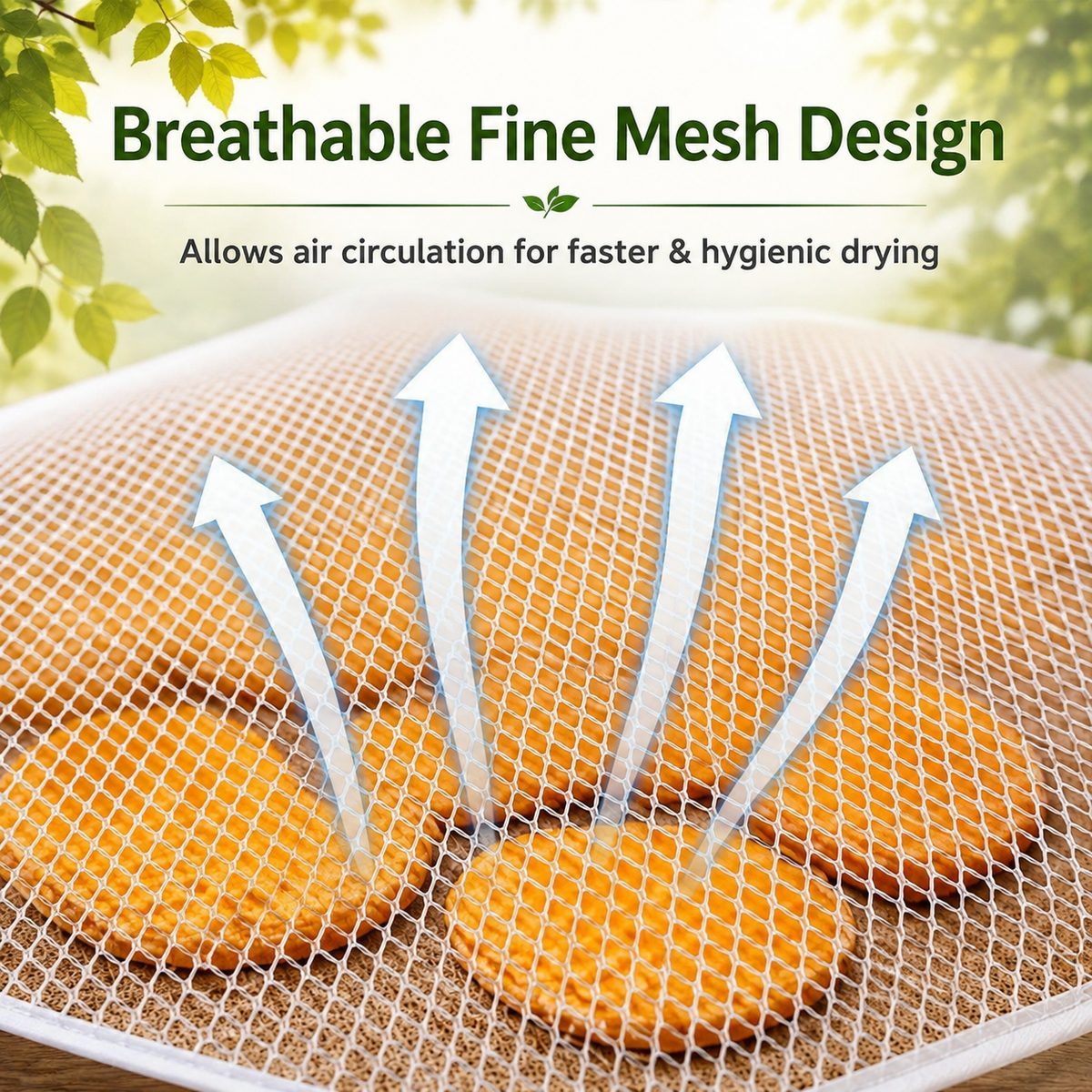 Papad Drying Cloth with Net Zip Cover, 56 x 48 Inch Reusable Food Drying Cloth for Papad, Millets, Fryums, Grains & Dry Fruits