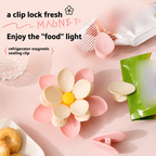 Flower Shaped Magnetic Food Clips for Fridge | Detachable Petal Snack Bag Clips for Chips, Cheese, Meat, Fruits & Vegetables
