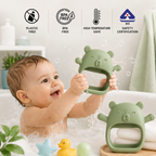 Elephant Wrist-Fit Sensory Teething Toy for Babies 3–12 Months | Food-Grade Silicone No-Drop BPA-Free Baby Teether